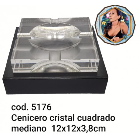 CENICERO CRISTAL CUADRADO MEDIANO