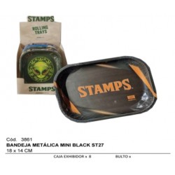 STAMPS - BANDEJA METALICA MINI BLACK - 18x14CM